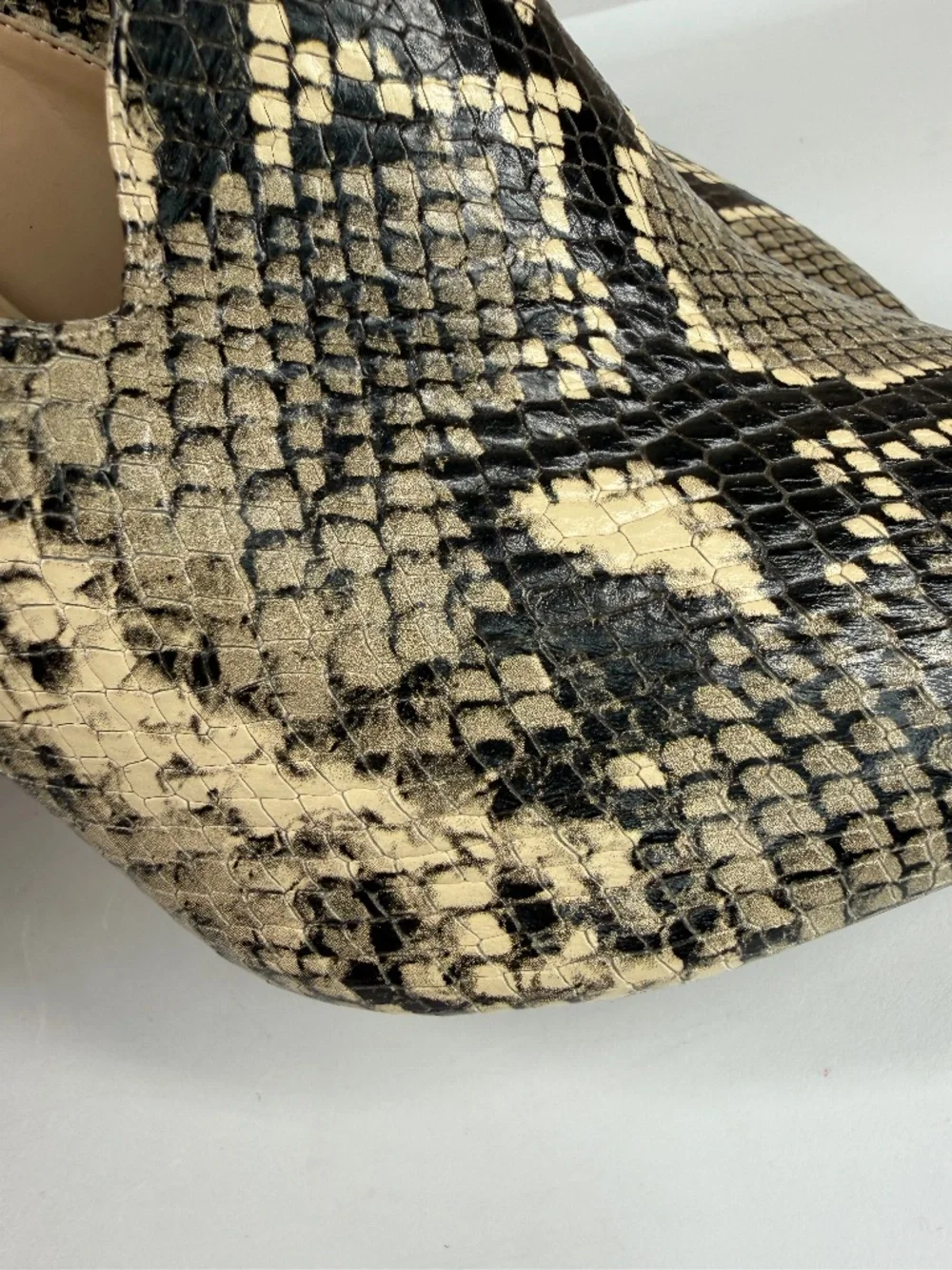 Sam Edelman Harlee Snakeskin Print Mule Heels Pointed Toe Pumps Size 10 NWOT